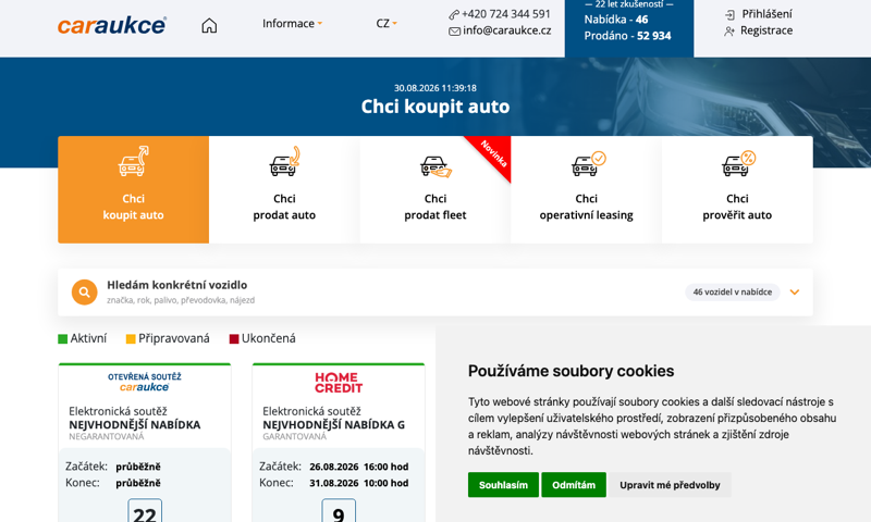 CarAukce — strona główna
