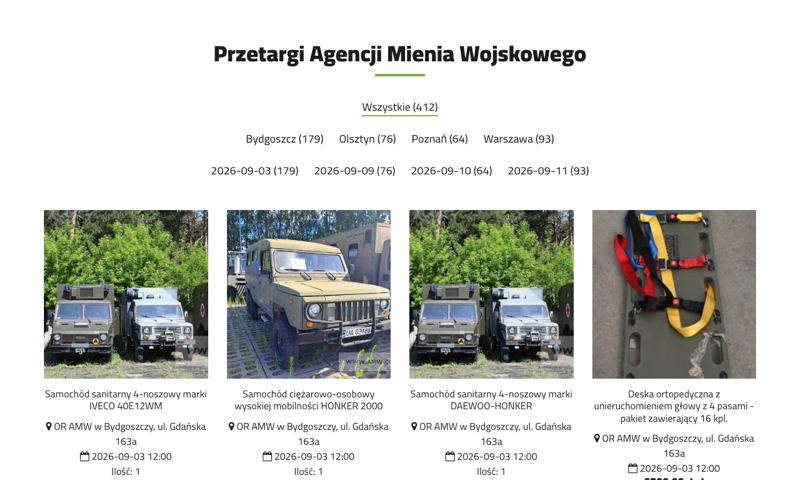 Przetargi AMW — homepage