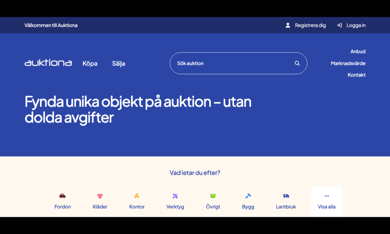 Auktiona — homepage