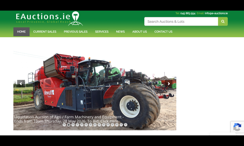 E Auctions Ireland — homepage