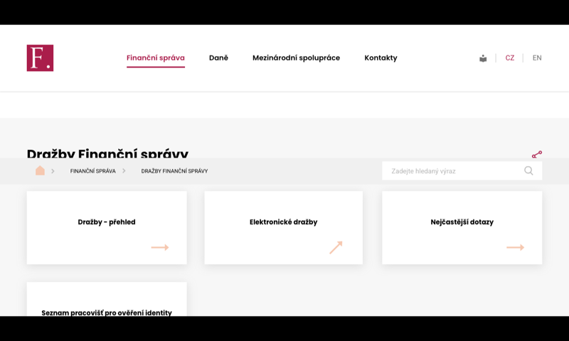 Czech Financial Administration — Auctions — homepage