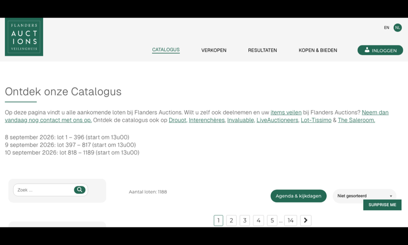 Flanders Auctions — homepage