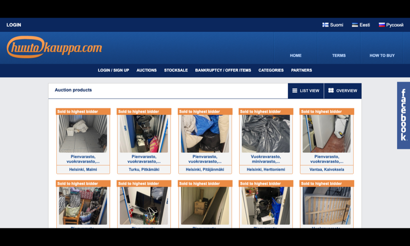 Huutokauppa.com — homepage