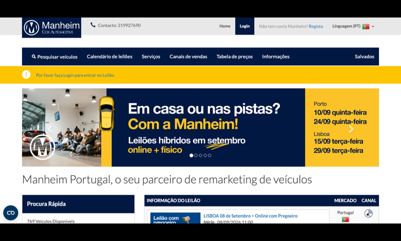 Manheim Portugal — homepage