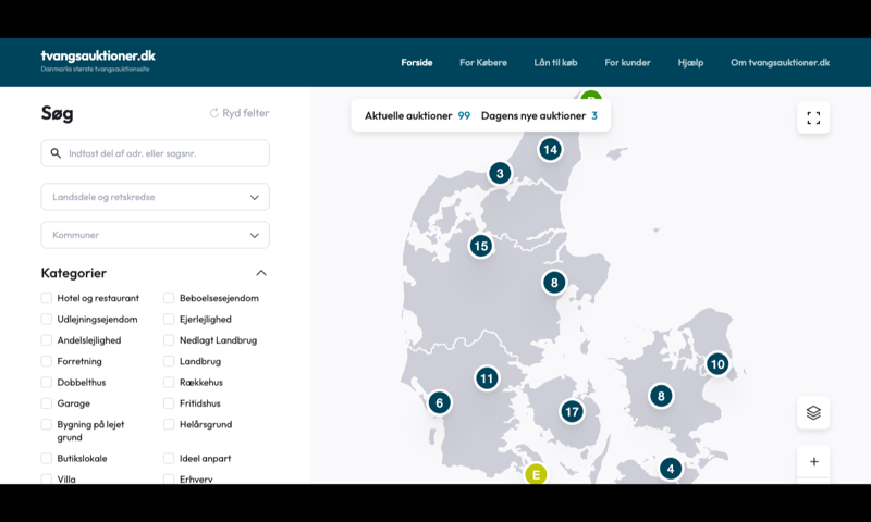 Tvangsauktioner.dk — homepage