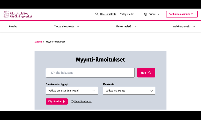 Ulosottolaitos — Finnish Enforcement Authority — homepage