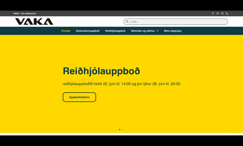 Vakauppboð — homepage